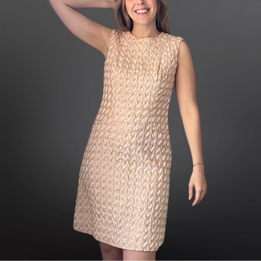 VINTAGE 1960s metallic mod shift dress
